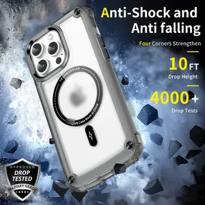 Premium Transparent Shockproof Magnetic PC Phone Case Cover For IPhone 13 Pro Max Premium Mobile Phone Accessories