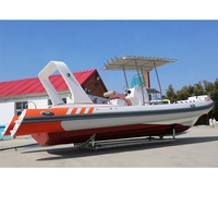 Yacht de luxe Haohai HH-RIB580B de 19 pieds certifié CE, coque en fibre de carbone à fond en V profond, moteur hors-bord 90 CV, capacité de 8 personnes pour la pêche