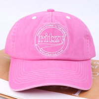 Casquette de baseball vintage rose pour femme, style sportif, avec logo brodé personnalisé, fermeture auto-agrippante, en coton lavé