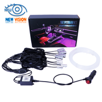 Bande led universelle pour intérieur de voiture 4 5 6 en 1 RGBW fil à fibre optique lumière ambiante téléphone APP contrôle musique led lampe d'ambiance