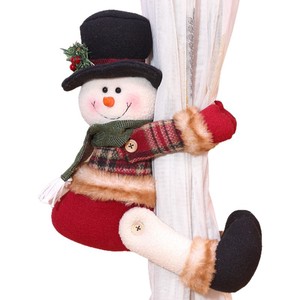 Attaches de rideaux en tissu de Noël de style nouveau, thème Père Noël, écossais vintage et bonhomme de neige, pour la décoration intérieure transfrontalière - Product Image 5