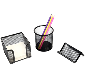 Metallo ferro rete metallica artigianato di stoccaggio desktop organizzatore di cancelleria <span class=keywords><strong>Set</strong></span> per uso ufficio fornitore di cina prodotti - Product Image 2