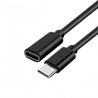 Cable de Extensión Tipo-C Macho a Hembra (C-a-C) de PVC para Cables de Datos, Hubs, Lectores de Tarjetas, OTG-Múltiple