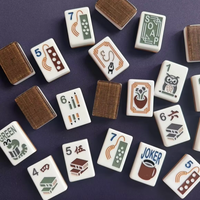 Ensemble de Mahjong américain personnalisé en gros, tuiles de Mahjong en acrylique à motifs de dessins animés