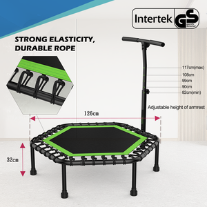 Trampoline d'intérieur MIJUMP 48 ''50'' avec guidon réglable Matériaux PP/EVA/PVC Élastique silencieux pliable pour adultes - Product Image 3