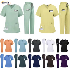 Vendita calda da donna per cure mediche uniformi in poliestere morbido da medico ospedaliero abbigliamento lavabile per infermiere Set corto - Product Image 1
