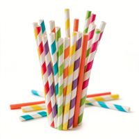 Pailles en papier jetables de qualité alimentaire, colorées, droites, de 7,6 pouces, pour jus et smoothies, pour cafés