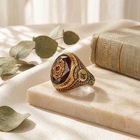 Bague en laiton de style ottoman pour homme, bijoux personnalisés, plaqué or rhodié, modèle de bijoux de mode pour homme