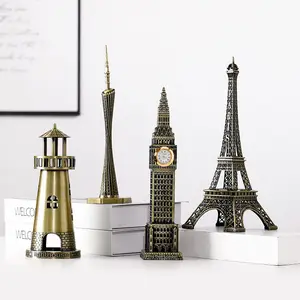 Creative Home Decoration Simple Iron Landmark Building Model Living Room Wine Cabinet Ornaments Metal Crafts