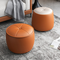 Meilleures ventes, pouf en cuir imperméable et résistant aux plis, style contemporain, coussin de siège doux, repose-pieds pour salon