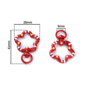 Colorful Alloy Open Ring With Dripping Flower Spring Clasp For DIY <b>Bag</b> Keychain Jewelry <b>Accessory</b> - Product Image 2