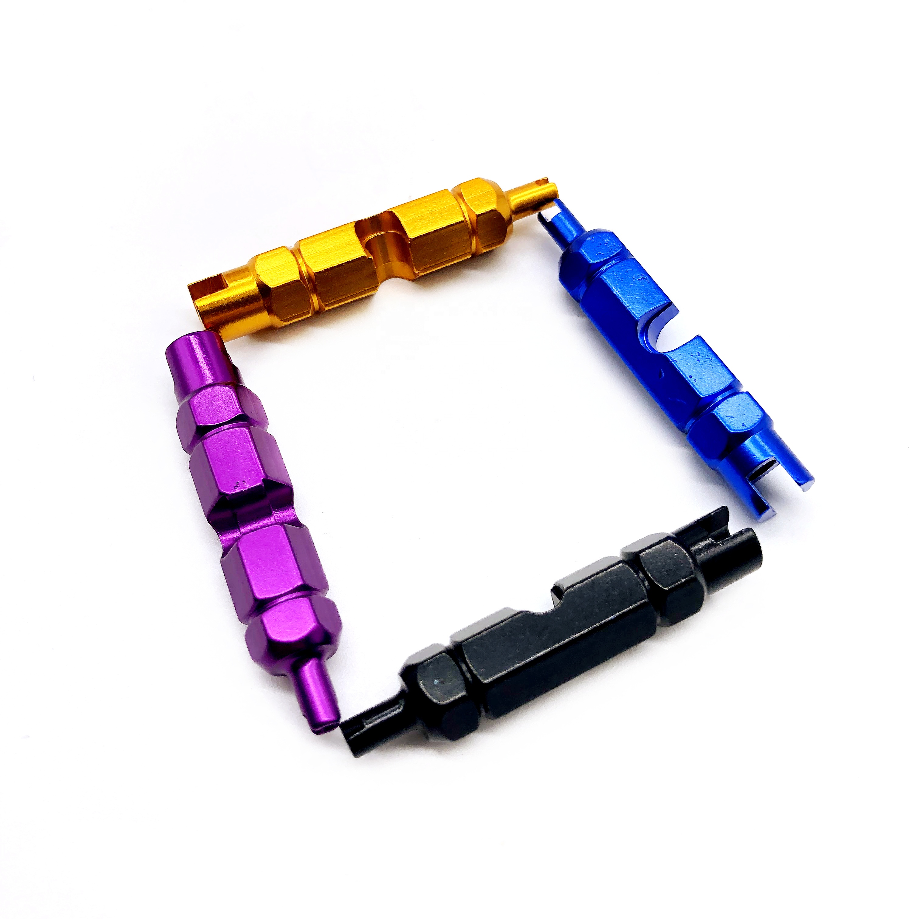 Оптовая продажа с завода, алюминиевый инструмент с сердечником клапана шрадера для велосипеда, американский сердечник клапана, гаечный ключ, комплекты для ремонта сопла