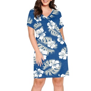 Los mejores sitios de comercio electrónico chino, hojas de palma polinesias, vestidos casuales de diseñador con estampado personalizado para mujer - Product Image 2