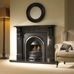 Decoración <span class=keywords><strong>de</strong></span> casa moderna diseño <span class=keywords><strong>de</strong></span> mármol tallado negro chimenea - Product Image 1