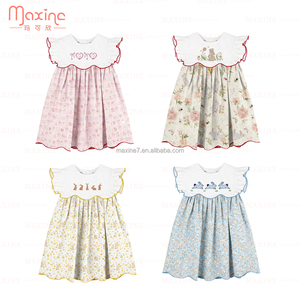 OEM Design Boutique in cotone ricamato collezione <span class=keywords><strong>coniglio</strong></span> primavera estate <span class=keywords><strong>vestito</strong></span> <span class=keywords><strong>di</strong></span> Pasqua per bambine - Product Image 3