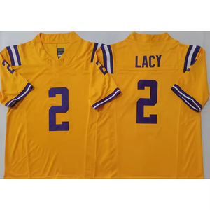 Maglia da College TOP 2025 Louisiana con Ricamo, 9 Joe Burrow, <span class=keywords><strong>2</strong></span> Kyren Lacy, 5 Jayden Daniels, Unisex, Corta, in Spandex/Cotone Traspirante - Product Image 4