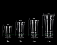 Fournitures de traiteur en gros pour fêtes : Gobelets jetables en plastique PET sans BPA pour crème glacée, yaourt, boissons et jus, avec couvercles plats ou bombés