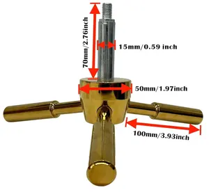 Maniglia della porta a volta oro 3 raggi di sicurezza maniglie per pistola Mosler casseforti in Euro profilo maniglia del cilindro serratura stelo