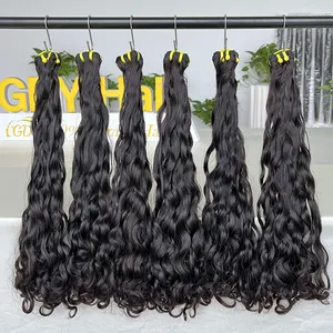 GDY New Listing 100% Raw Virgin Hair Vendors Double Drawn Water Wave Mink Brazilian Virgin Human Hair Weaves Bundles Weft