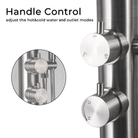 Douche d'extérieur moderne sur pied en acier inoxydable Design à effet de pluie Robinets de bain et de douche pour piscine et extérieur