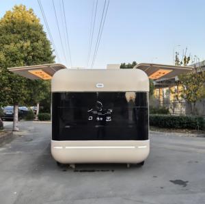 Camión <span class=keywords><strong>de</strong></span> <span class=keywords><strong>Comida</strong></span> Móvil Estable <span class=keywords><strong>de</strong></span> Cuatro Ruedas <span class=keywords><strong>de</strong></span> Acero Inoxidable con Gran Toldo para Servir, Máquina <span class=keywords><strong>de</strong></span> Espresso, Vitrina para Pastelería y Rastreo GPS - Product Image 4