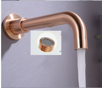 Robinet mélangeur mural pour lavabo en or rose