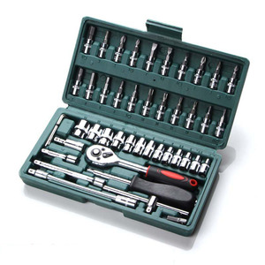Set of 46pcs Manual Machine Auto Repair Combination <b>Tool</b> Sets Hand Impact Spanner 1/4" <b>Small</b> Socket Wrench&Screwdriver Bits <b>Kits</b> - Product Image 4