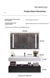 High Quality Acrylic Solid Surface Bathroom Vanity with Smart LED Mirror, Wall Mounted Cabinet for Hotel & Home - Product Image 6
