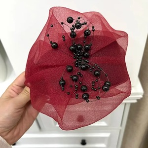 Elegant White Hair Headband for Women Fashionable Fragrant Cloud Yarn Bead Covering Thin Style Stylish Hair Accessories - Product Image 4