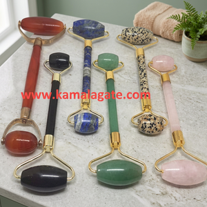 Rose Quartz Facial Roller Oval Shape Polished Stone Massager Portable Semi Precious Gemstone Craft - Product Image 5