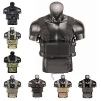 Harnais Tactique Modulaire, Système MOLLE avec Pochette Magasin Ouverte, Pochette Admin Détachable, Gilet en Nylon Durable pour Entraînement Tactique