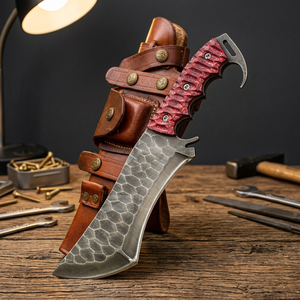 Cuchillo de Supervivencia Táctico de Acero Aleado 12C27 Hecho a Mano, de Grado Industrial, con Mango de Madera de Sequoia, OEM ODM - Product Image 1