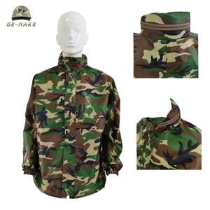 Waterproof Camo Rain Jacket and Pants <strong>Set</strong> Men's Outdoor Tactical Hunting Fishing Suit Ripstop Fabric Wholesale - Product Image 2