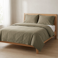Literie en coton doux luxueuse 300TC Ensemble de housse de couette moderne élégant sans plis pour chambre principale Qualité hôtelière Confort