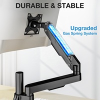 Bras de moniteur à ressort à gaz 13-34 pouces, support de moniteur simple robuste 22 lb, VESA 75x75 100x100, mouvement complet, hauteur réglable