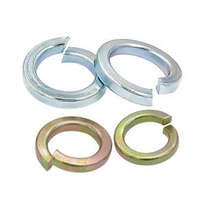 10 pièces/sac Rondelles de sécurité à ressort en acier au carbone, zinguées bleu-blanc, M3-M6, Grade 8.8, Standard Nindejin - Product Image 1