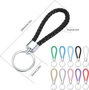Porte-clés en cuir tressé, lot de porte-clés tressés faits à la main pour clés de voiture, de maison, de vélo, cadeau unisexe pour hommes et femmes - Product Image 3