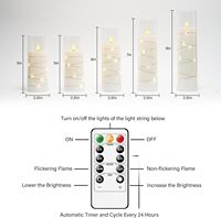 Individuelles Logo Batteriebetriebene Timer-gesteuerte Dimmbare Flackernde 3D-Flammen-Säulen-LED-Kerze mit Sternenlichterkette für Geschenke und Supermärkte