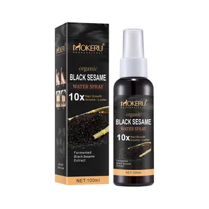 MOKERU Spray de água de gergelim preto orgânico anti-perda de cabelo e crescimento de cabelo novo 100ml, uma garrafa, soluciona problemas de cabelo