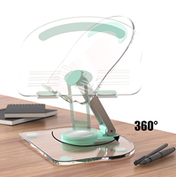 Support de tablette universel rotatif à 360°, portable, réglable, pliable, en plastique transparent acrylique pour bureau