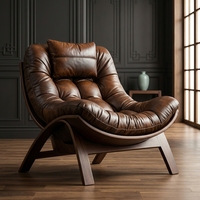 Nouveau fauteuil lounge en bois massif de style chinois, fauteuil d'appoint rembourré pour salon