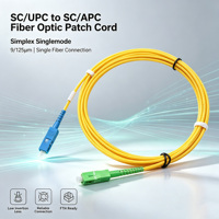 Cordon de raccordement fibre optique monomode simplex SC/UPC vers SC/APC G652D G657A, câble optique intérieur, disponible en 1m et 3m