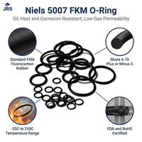 Joint torique en fluorocarbone FKM Niels 5007 Noir -25 ℃   à 250 ℃   Résistant à la corrosion par l'huile, faible perméabilité au gaz, conforme aux normes FDA et RoHS