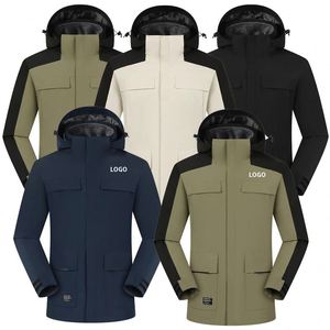 Custom Logo Men <b>Warm</b> Detachable Waterproof 3 in 1 Winter Coats Windproof Windbreaker <b>Fleece</b> Work Outdoor Hiking <b>Jacket</b> - Product Image 1