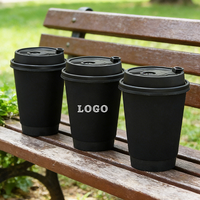 Gobelets en papier PLA biodégradables à paroi simple, enduits de PE de qualité alimentaire, de 8 à 20 oz, avec couvercle, pour café à emporter - Personnalisables OEM