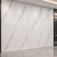 Plaque de marbre UV WYRAX Panda Blanc 1220x2440mm 3,5mm d'épaisseur pour mur d'accentuation de bureau, mur commercial, revêtement mural