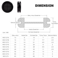 Oeillet en caoutchouc flexible pour couvercle de trou de câble Trous étanches à la poussière de 10 à 60mm