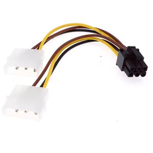 Adaptador de Cable de Alimentación PCI-<span class=keywords><strong>E</strong></span> de 6 Pines a Doble Molex de 4 Pines, Adaptador de Fuente de Alimentación para Tarjeta Gráfica, Cable Convertidor Hembra a Macho, 15 cm - Product Image 5