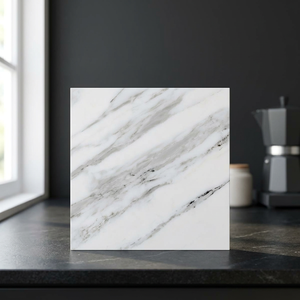 Azulejos de Porcelana de Lujo Carrara Brillante de 600x600 mm, Acabado de Mármol Brillante, Pisos de Primera Calidad - Product Image 5