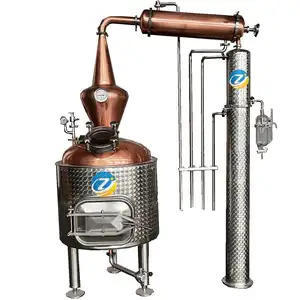 Distillatore di olio essenziale di rame ZJ 250L con condensatore di rame per estrattore di olio essenziale di distillatore di olio di erbe e fiori
